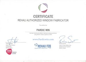 pardicwin-rehau upvc windows and doors product quality certificates-esfahan