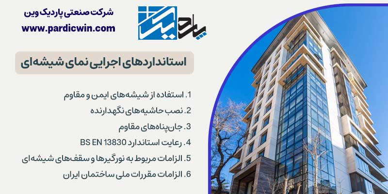 استانداردهای اجرایی نمای شیشه‌ای ساختمان