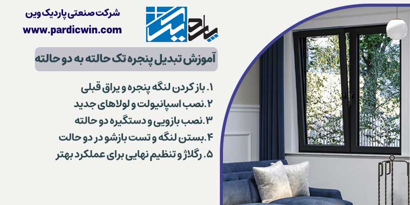 آموزش تبدیل پنجره تک حالته به دو حالته | پاردیک وین