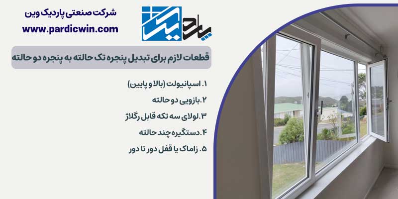 قطعات لازم برای تبدیل پنجره تک حالته به پنجره دو حالته | پاردیک وین