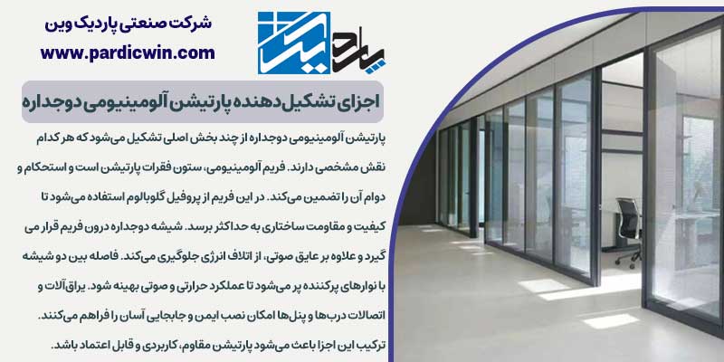 اجزای تشکیل‌دهنده پارتیشن آلومینیومی دوجداره | پاردیک وین