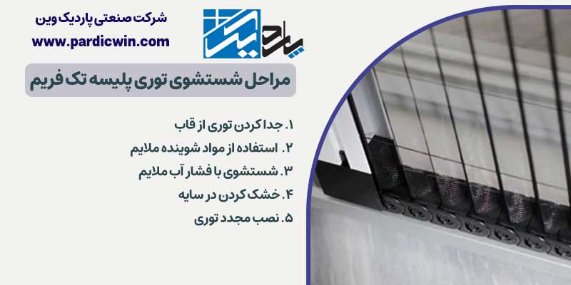 مراحل شستشوی توری پلیسه تک فریم | پاردیک وین